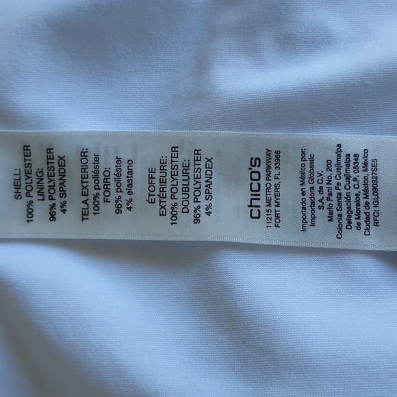 Chico's Travelers 3/4 Sleeve White Lacy Overlay Top - Picture 4 of 9